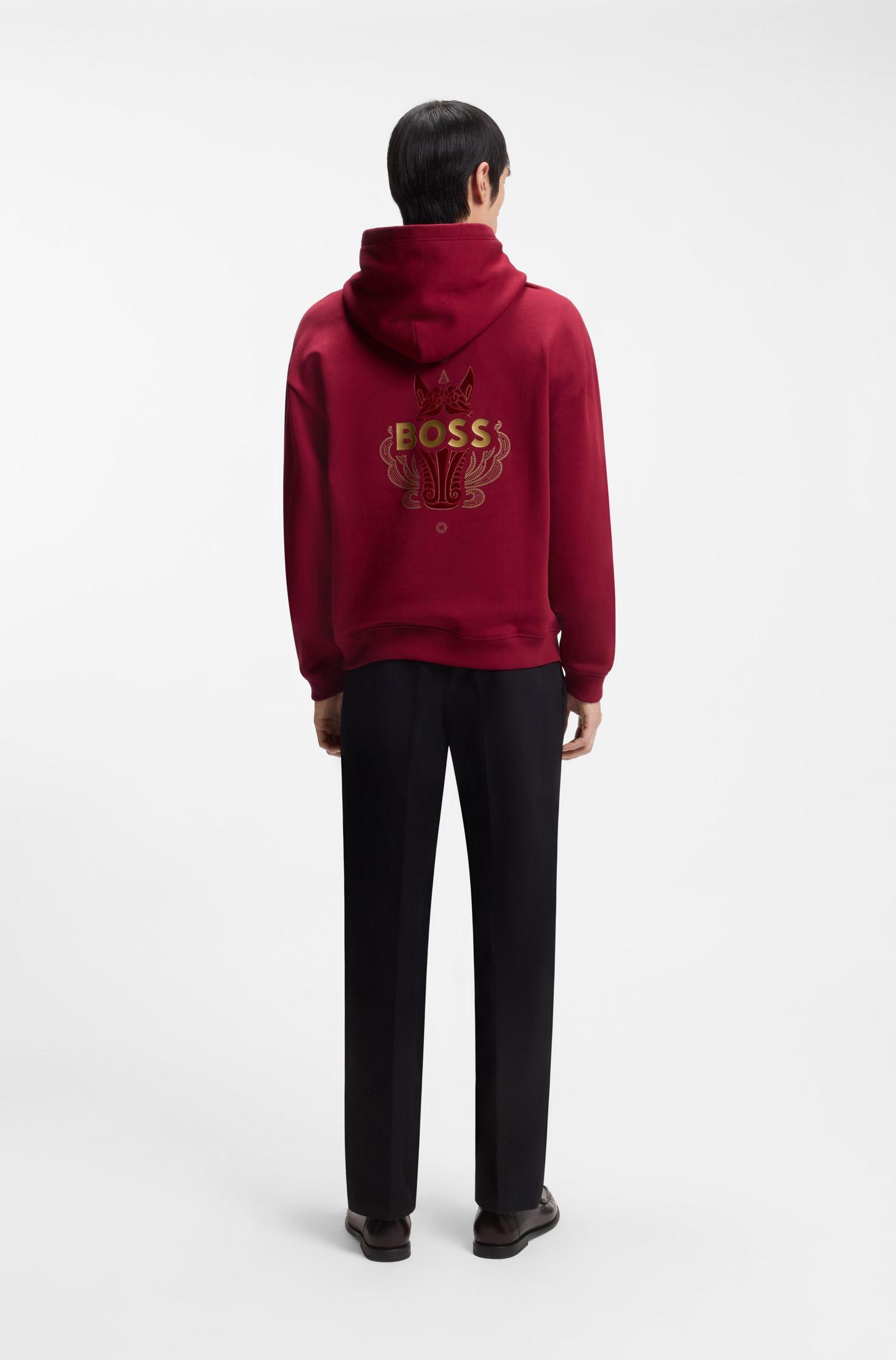 【马年新春系列】徽标艺术图案棉质连帽衫