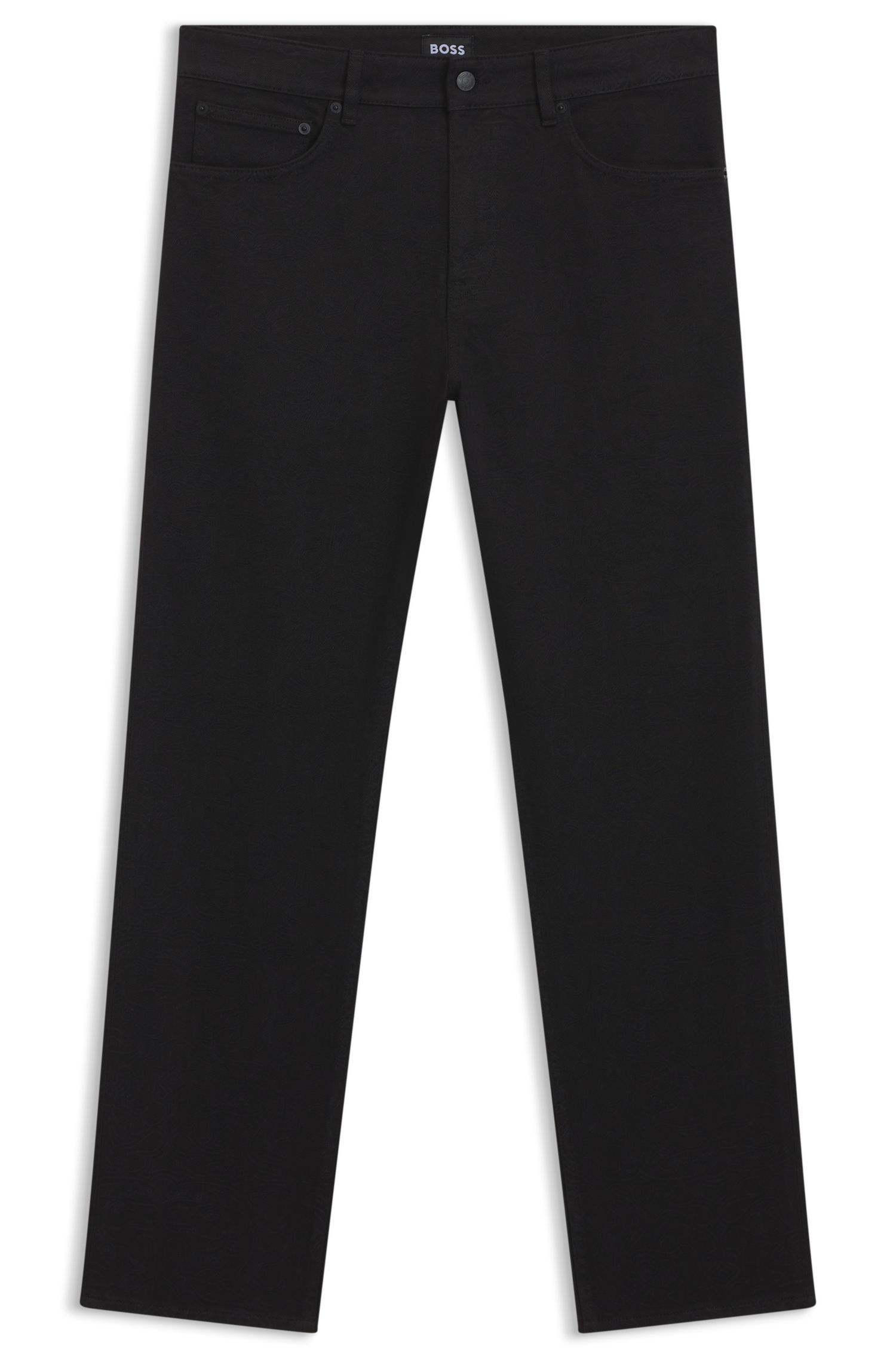 【马年新春系列】激光图案黑色锥形牛仔裤