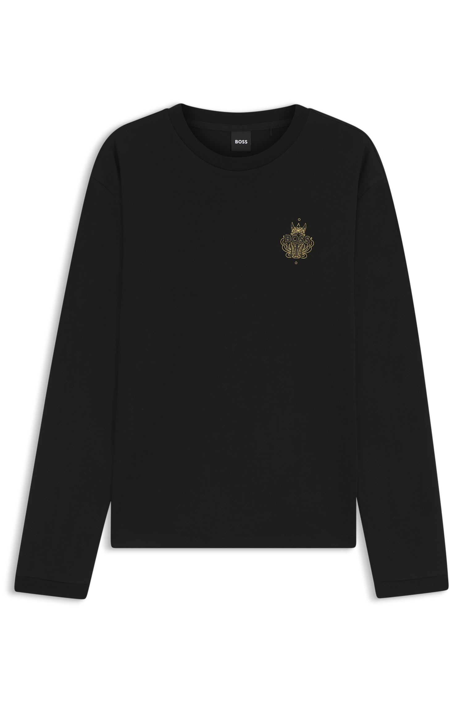 【马年新春系列】徽标艺术图案棉质平纹针织长袖T恤